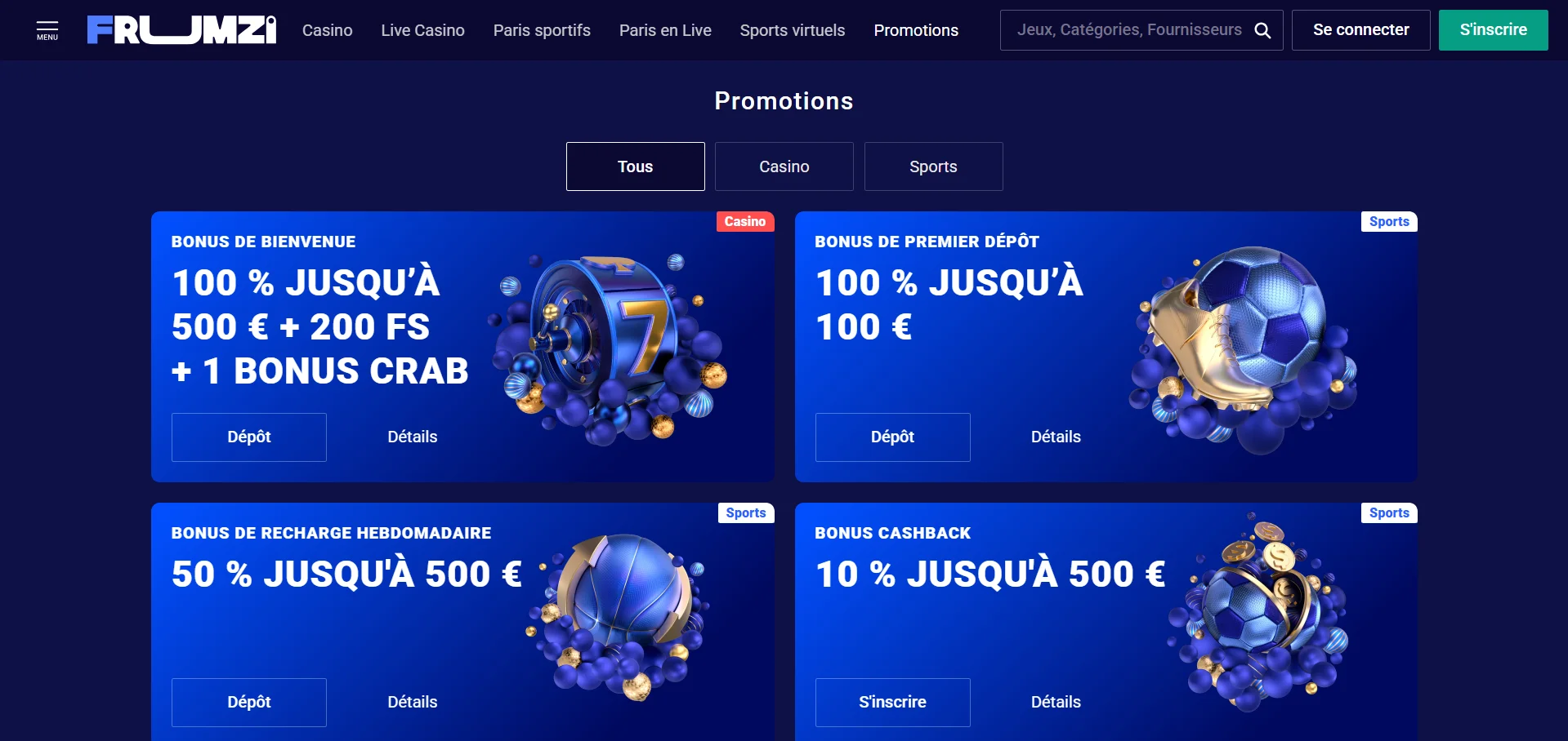 Frumzi casino bonus